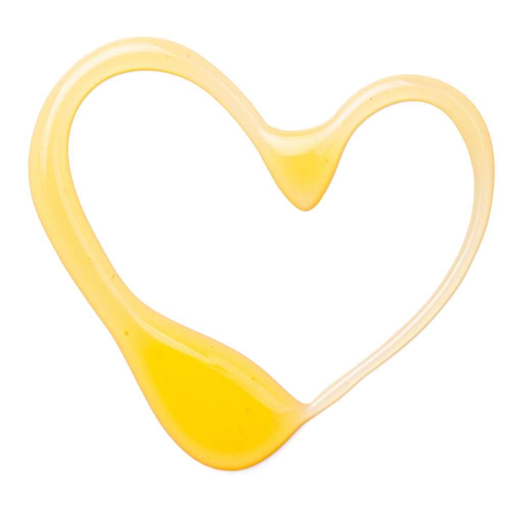 CBD golden oil in heart shape