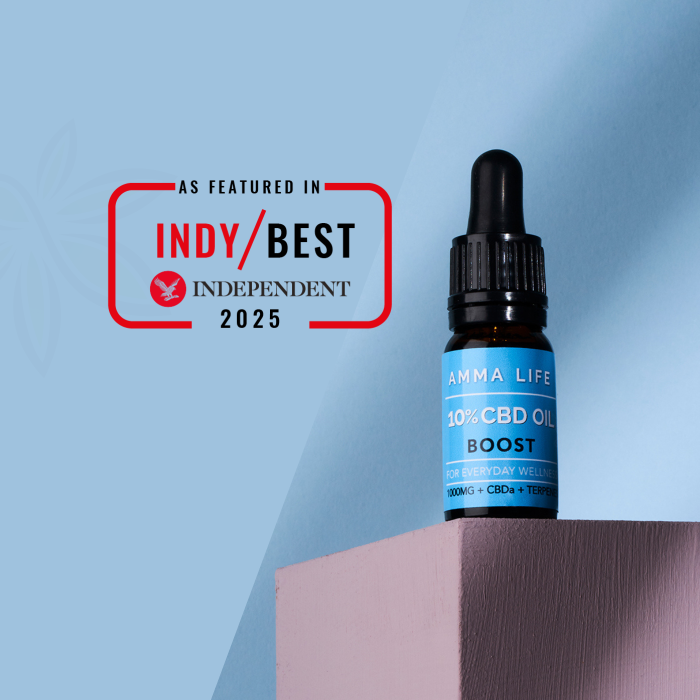 1000mg CBD Oil Banner with Blue background + IndyBest 2025 award_Mobile