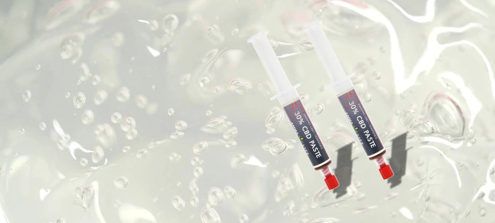 Strong CBD Paste extract on bubble background