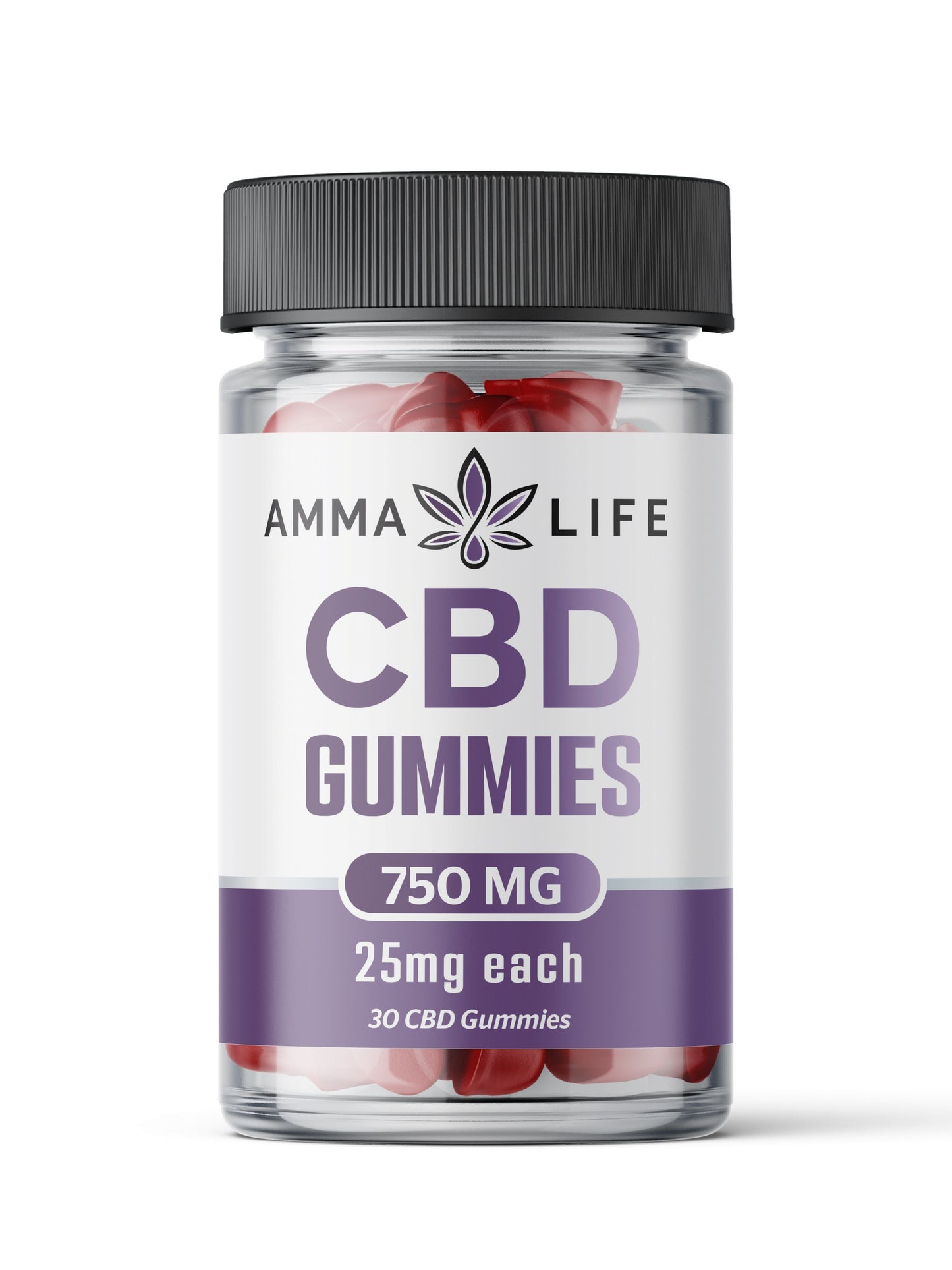 Amma Life CBD Gummies, naturally berry flavoured.